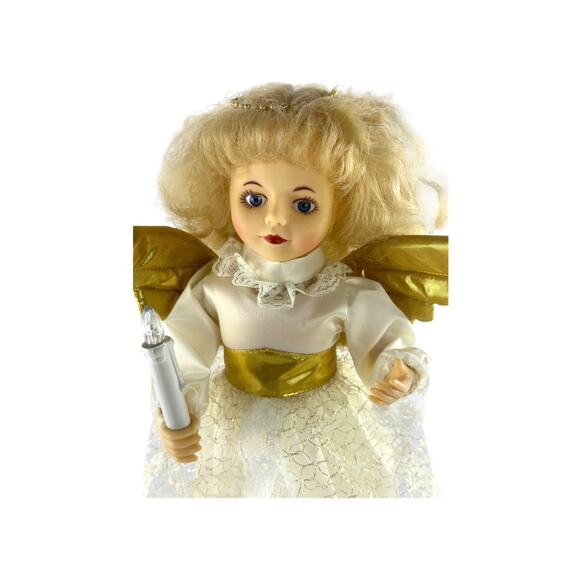 Vintage Animated Telco Angel Motionette 17" Christmas Display Figure With Candle - Picture 4 of 16